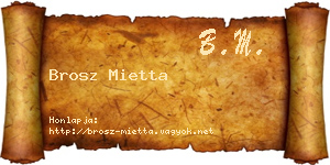Brosz Mietta névjegykártya